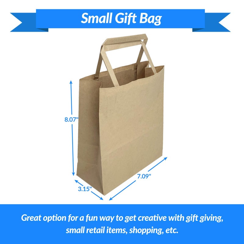 Reli. 100 Pack | 7"x3.15"x8" | Small Brown Paper Bags w/Handles | Kraft Paper Shopping, Brown Kraft Bag for Retail, Merchandise, To Go, Parties - Image 3